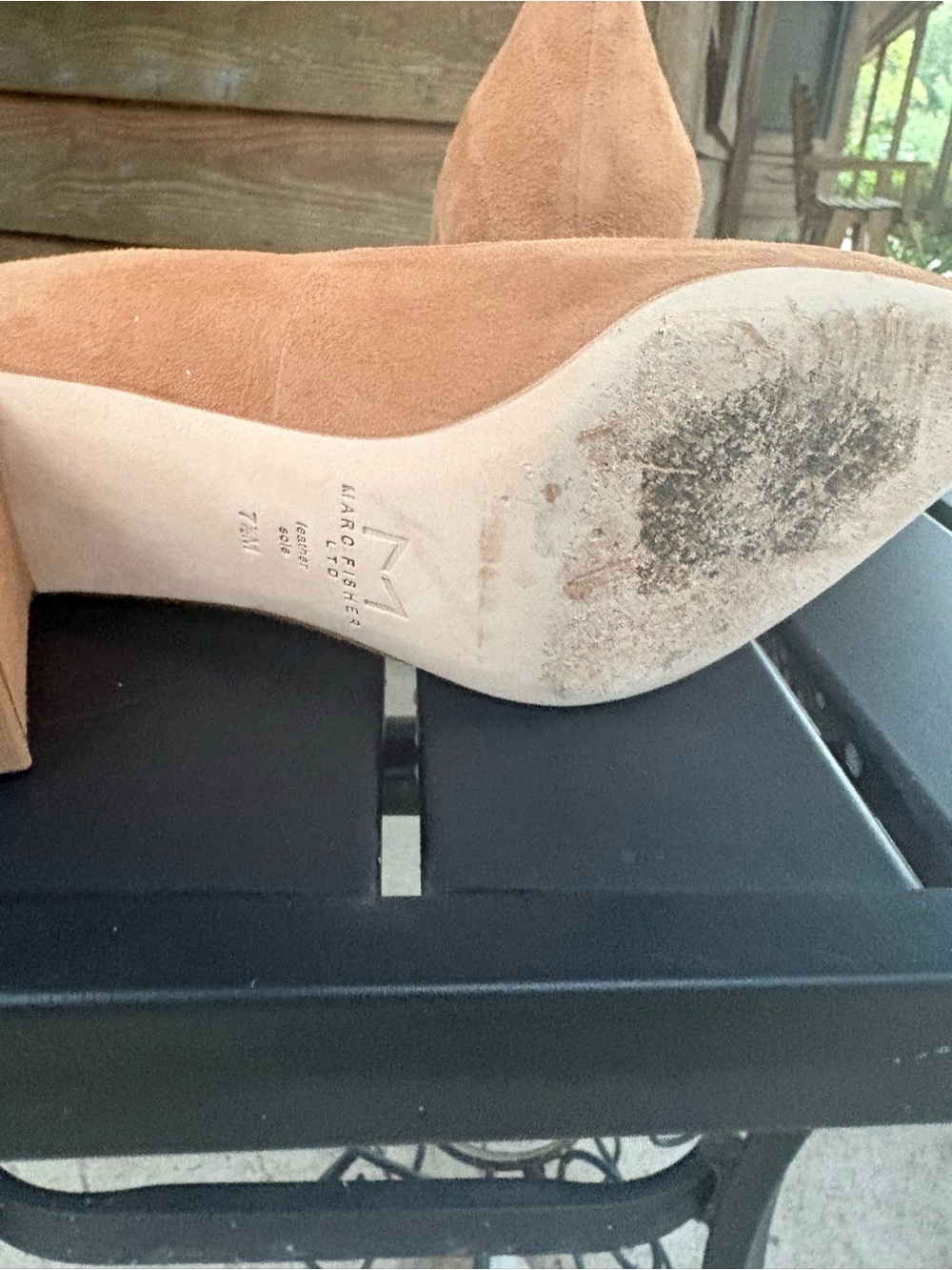 Marc Fisher Suede Pointed-Toe Pumps in Tan Suede - Picture 3 of 3